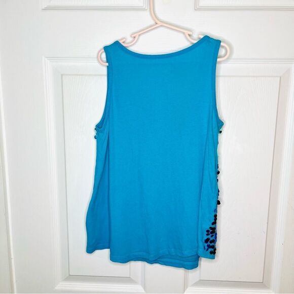 Justice Blue Sparkle Ombré Sequin Tank Top Tturquoise Blue Girls 12 - Picture 5 of 10